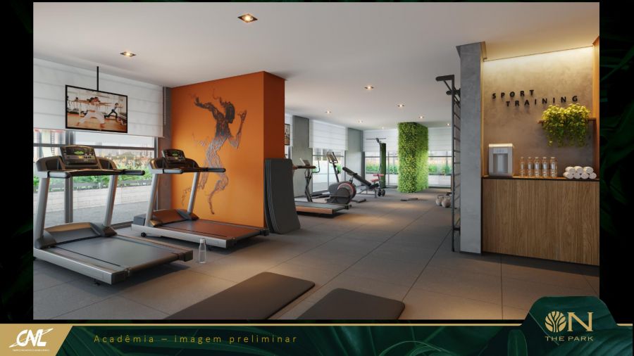Academia equipada com esteiras e aparelhos de musculação